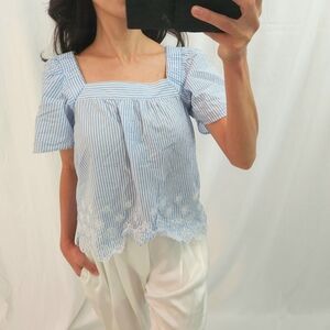 Blue Striped Women's Top